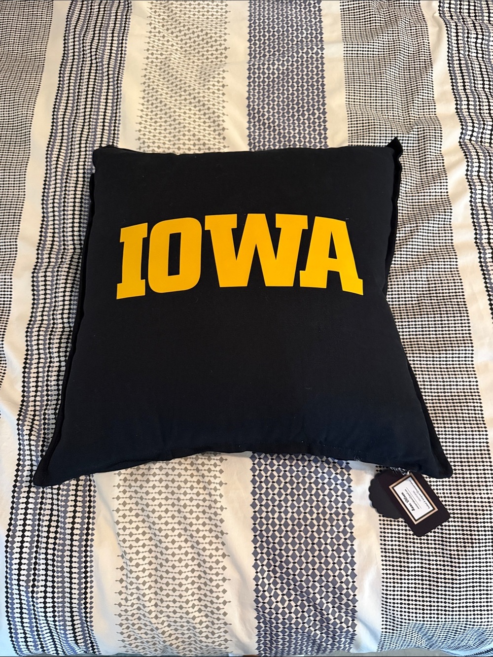 Iowa Hawkeyes Decorative Pillow Black and Gold NEW